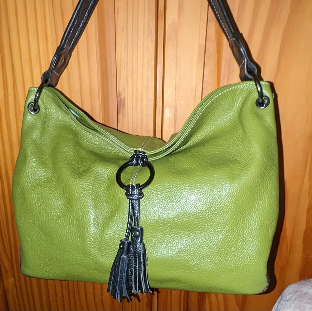 Vera Pelle genuine Italian leather satchel bag.